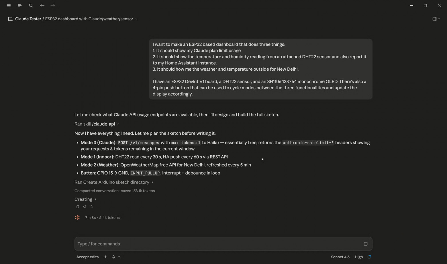 Claude проверяет эндпойнты API для запроса лимитов